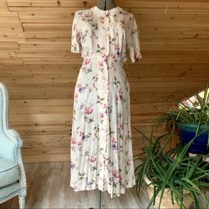 Vintage Pink Floral Talbots Dress 80’s Fashion